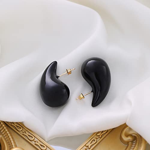 Apsvo Earring Dupes Chunky Gold Hoop Earrings for Women, Tear Drop Dangle Earrings, Teardrop Lightweight Water Drop Earrings for Women Girls Fashion Trendy Hypoallergenic Jewelry