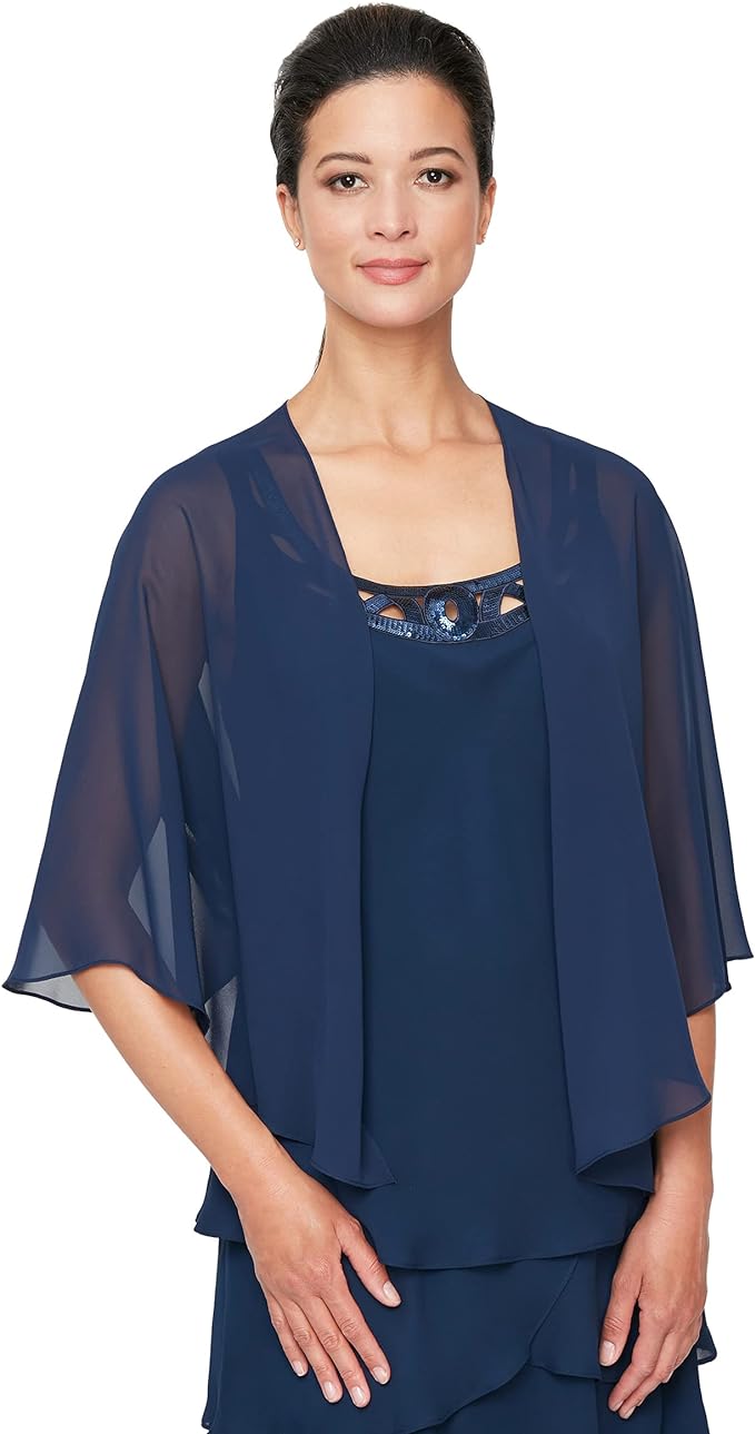 S.L. Fashions Women's Poly Chiffon Shrug Jacket