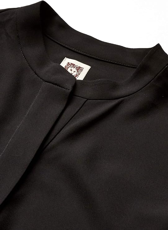 Anne Klein Women's Pop-Over Blouse with Covered Placket and Side Slits