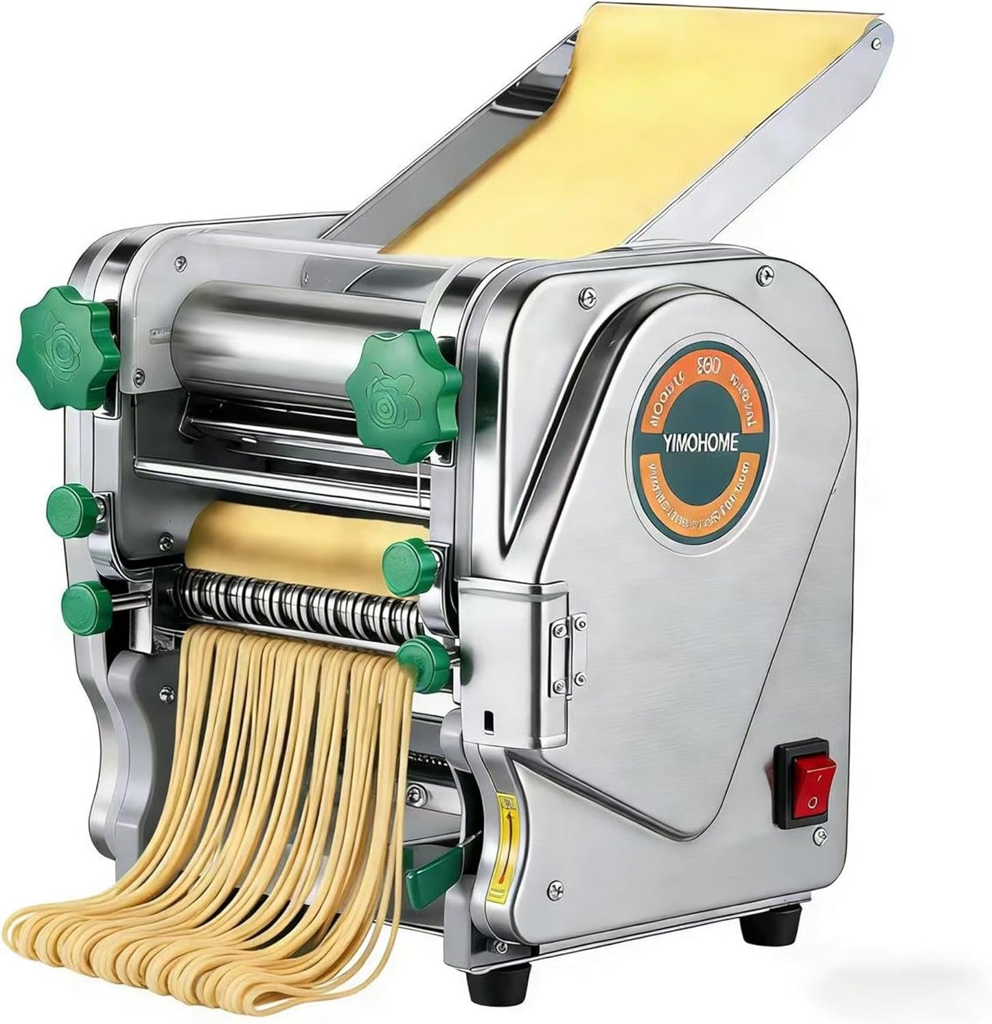 Commercial Electric Pasta Maker Machine for Business Restaurant,Auto Household Noodle Maker,All Stainless Steel Dough Roller,750W Strong Power Pasta Cutter,Heavy-Duty Dumpling Dough Sheeter