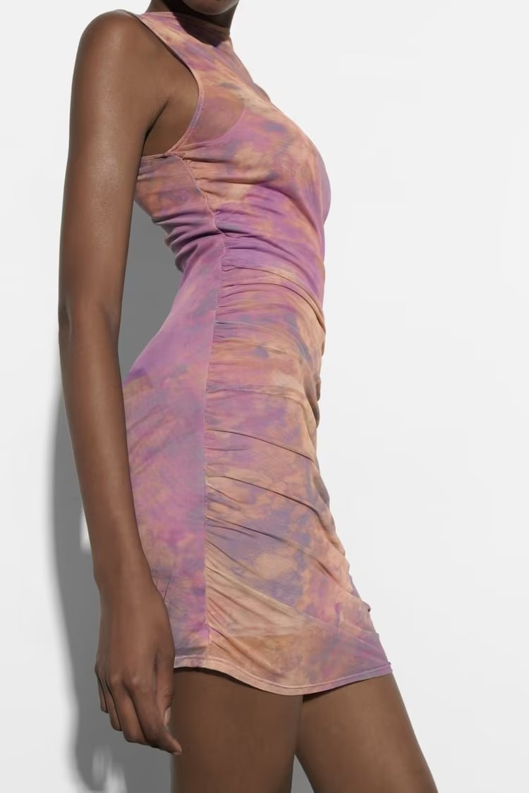 Women's Slim Fit Pleated Short Dress