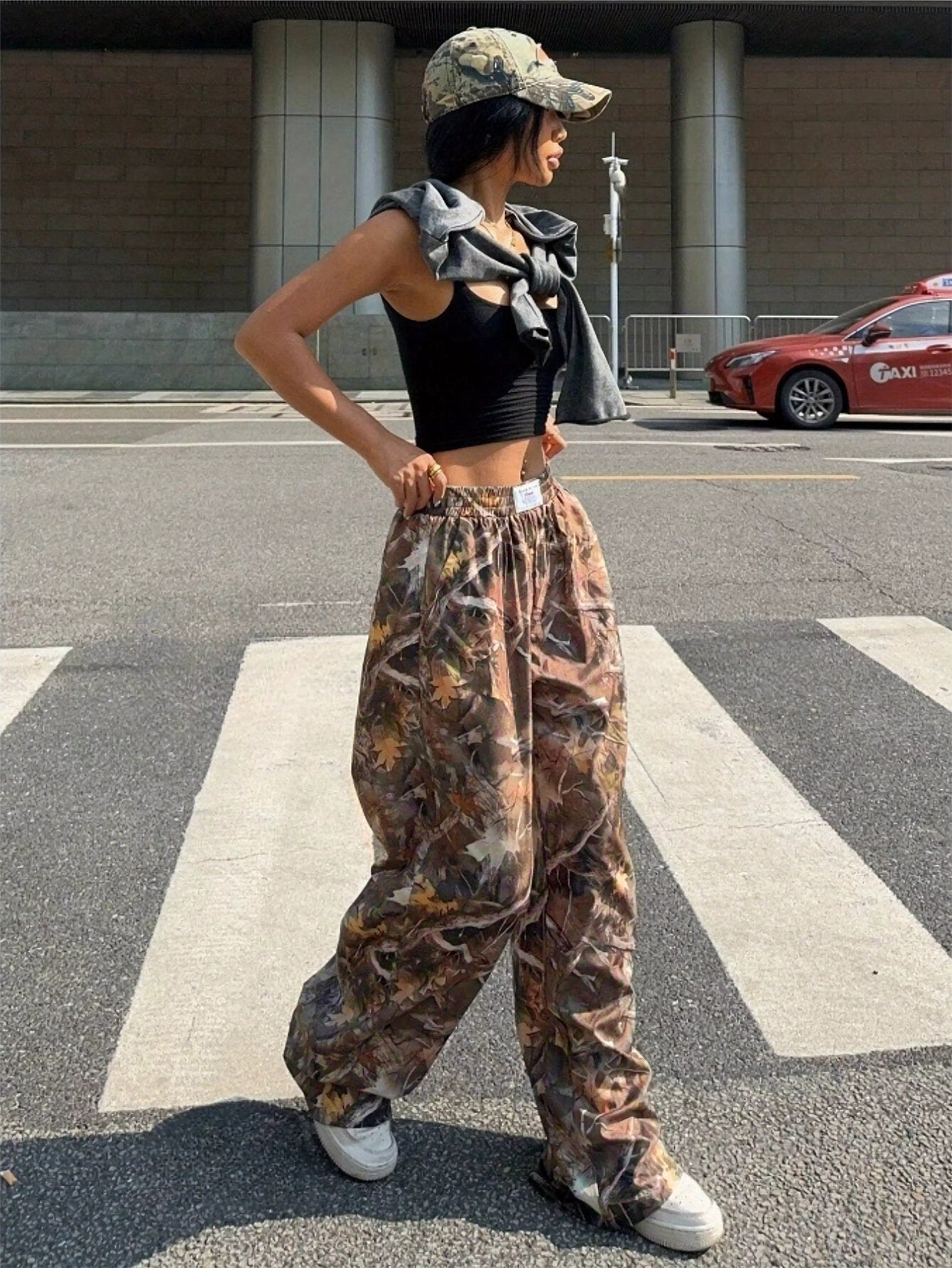 Slimming Casual Pants Hip Hop Retro Street Multi-pocket Camouflage Cargo Pants