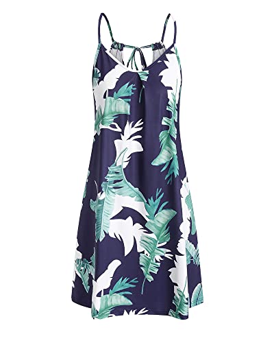 ULTRANICE Women's Summer Casual Spaghetti Straps Floral Swing Beach Dresses Mini Sun Dress