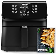 Cosori Proii Air Fryer Oven Combo, 5.8qt Max Xl Large Cooker with 12 One-touch Saveable Custom Functions, Cookbook and Oneline Recipes, Nonstick and Dishwasher-safe Detachable Square Basket