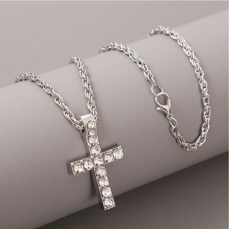 Cross Pendant Necklaces For Women Men Punk Hiphop