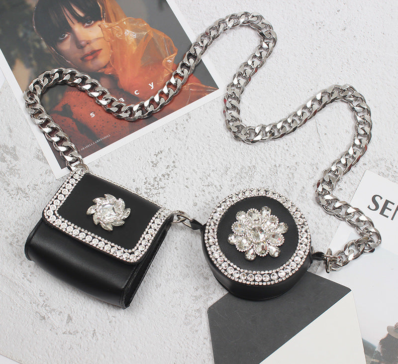 Mini Crossbody Bag With Sparkling Diamonds