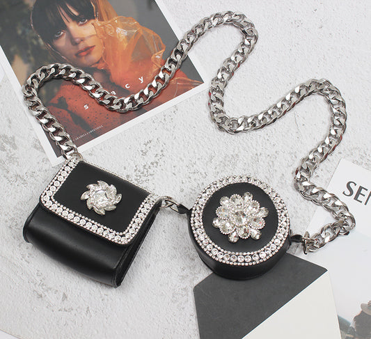 Mini Crossbody Bag With Sparkling Diamonds