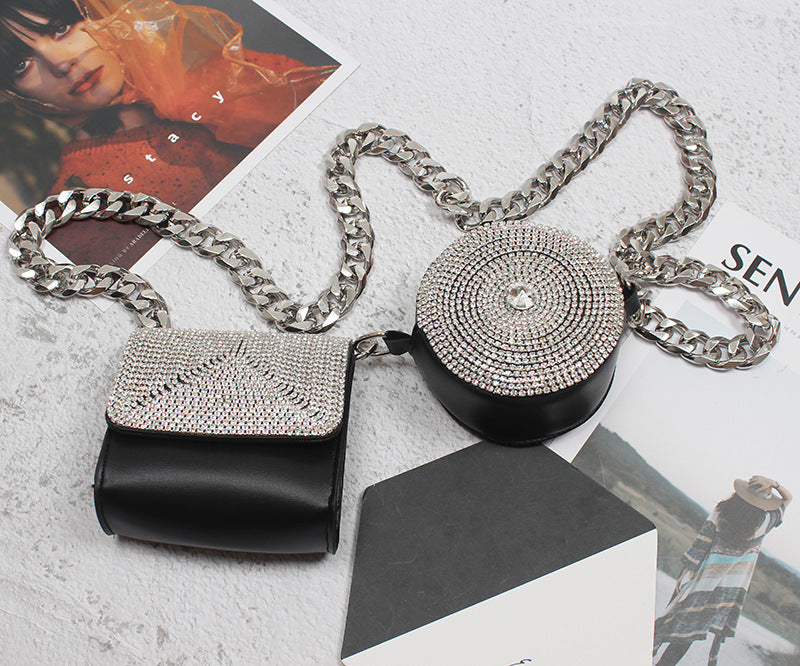 Mini Crossbody Bag With Sparkling Diamonds