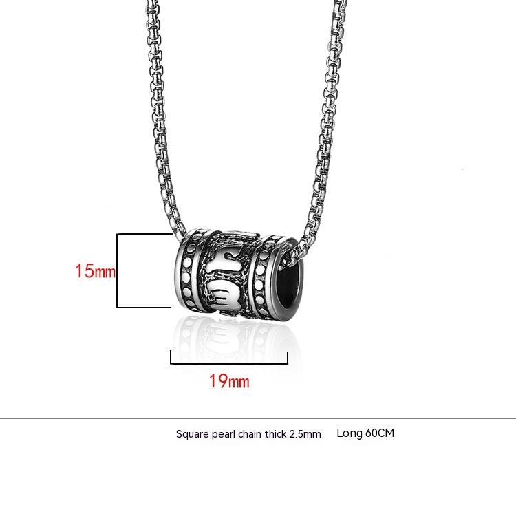 Stainless Steel Six-word Mantra Pendant Men's And Women's Necklaces