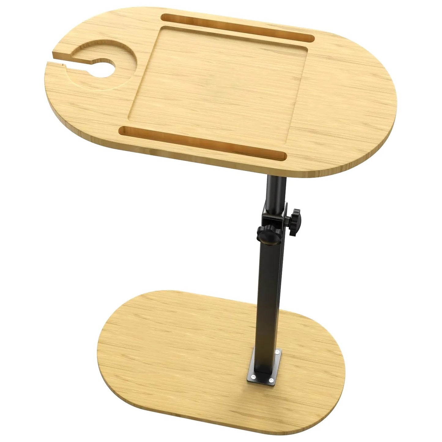 Bath Tub Tray Table, Liftable Freestanding Bamboo Bath Tray Caddy