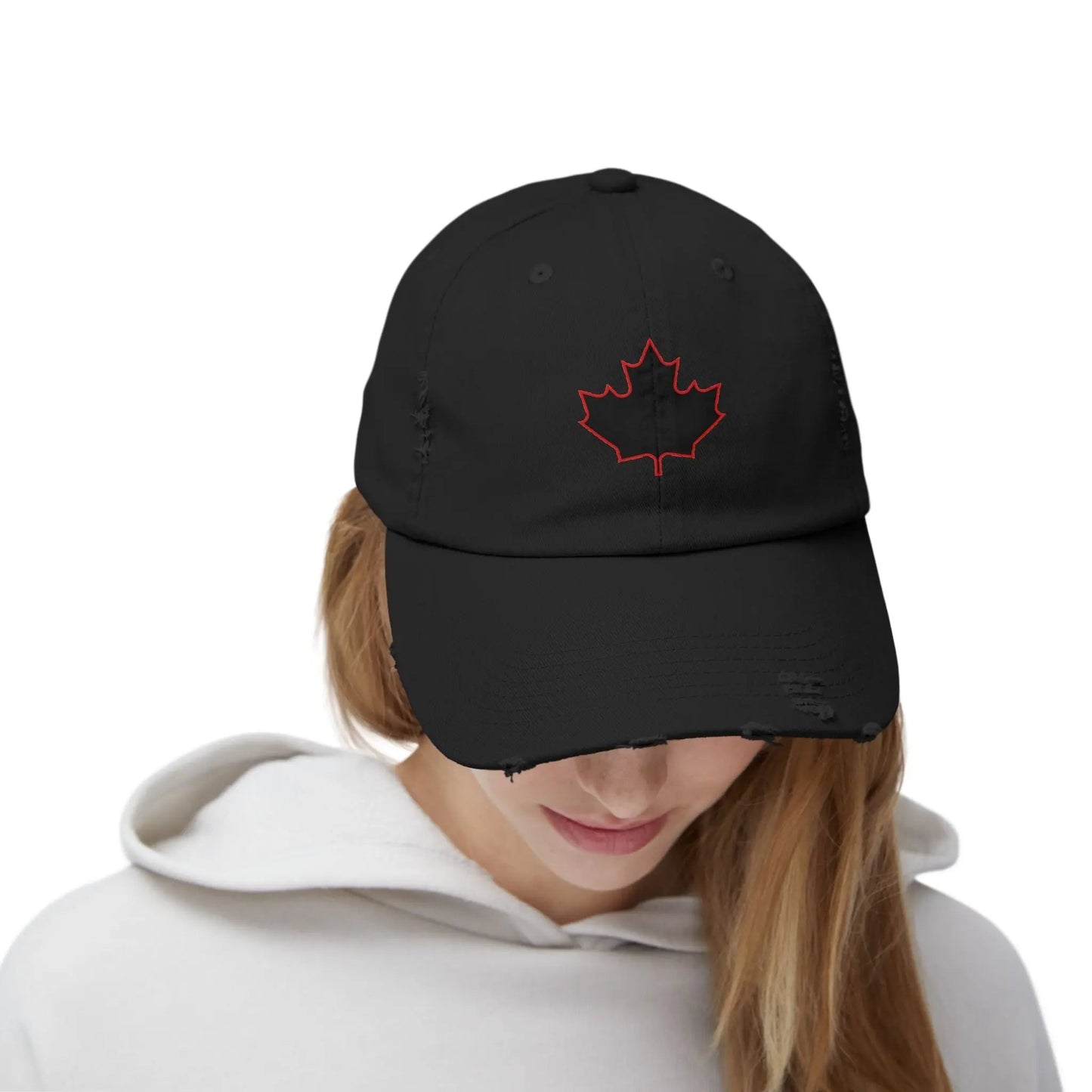 Maple Stick Distressed Hockey Cap – Retro Canadian Style