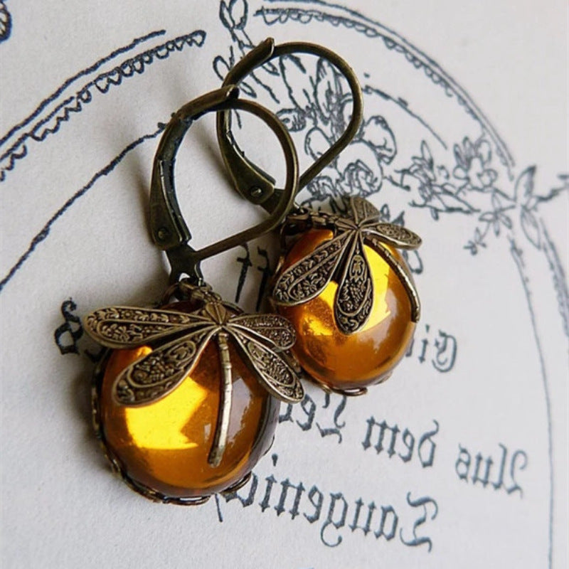 Fashion Jewelry Women's Earrings Hanging Vintage Dragonfly Pendant Earring