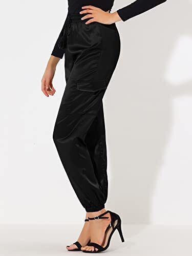 Allegra K Women's Fall Satin Joggers