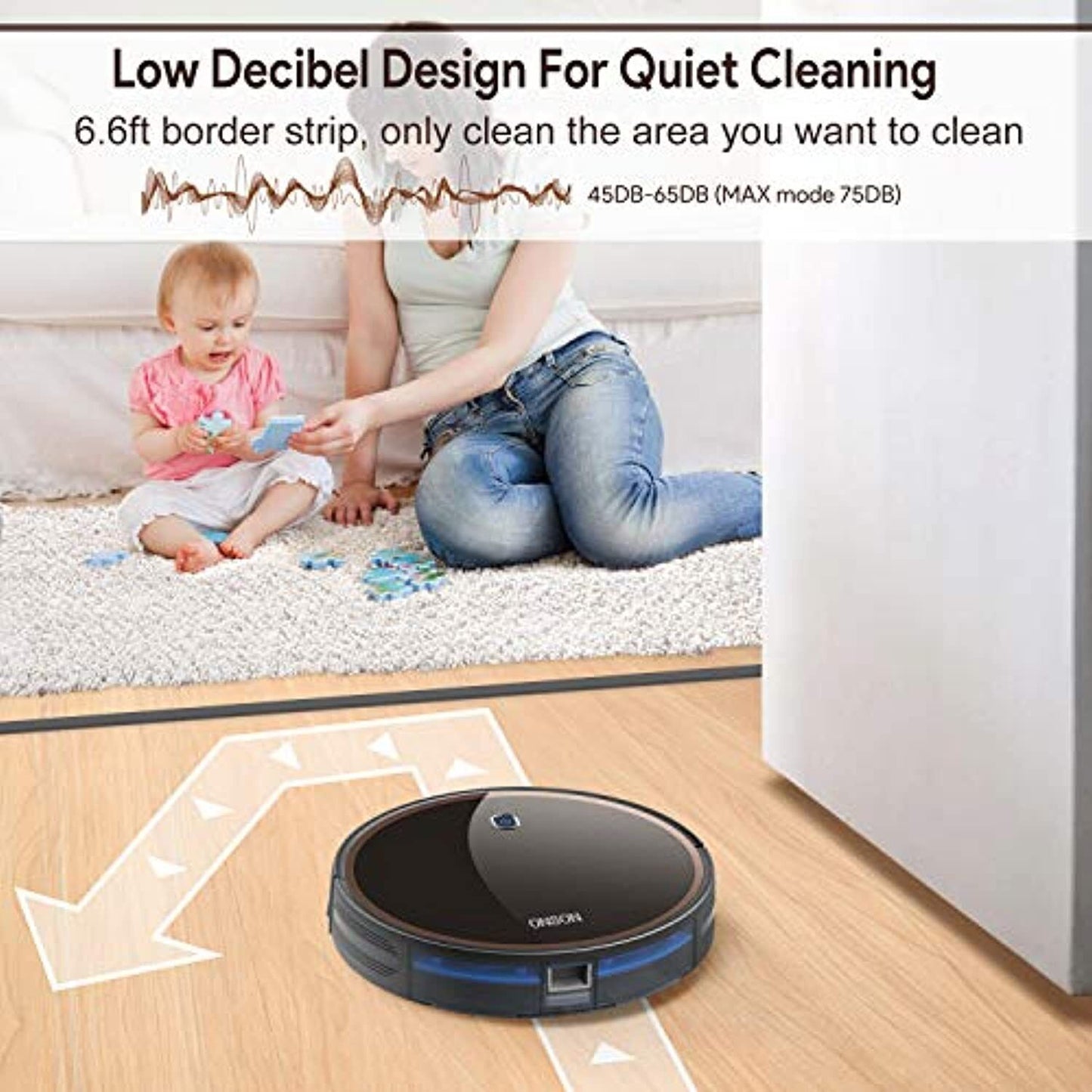 Robot Vacuum, ONSON 2000Pa Robotic Vacuum Cleaner (Slim) Max Suction,