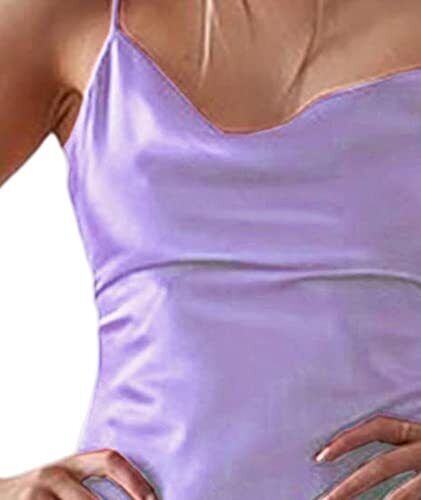 xxxiticat Women's Sleeveless Spaghetti Strap Satin Dress Cocktail Beach Evening