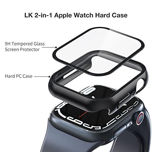 LK 2 Pack Hard PC Case with Tempered Glass Screen