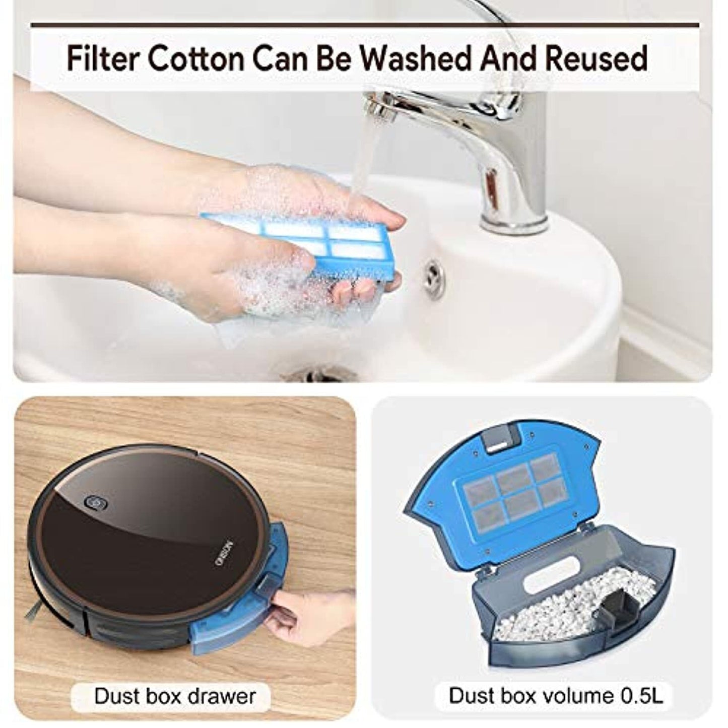 Robot Vacuum, ONSON 2000Pa Robotic Vacuum Cleaner (Slim) Max Suction