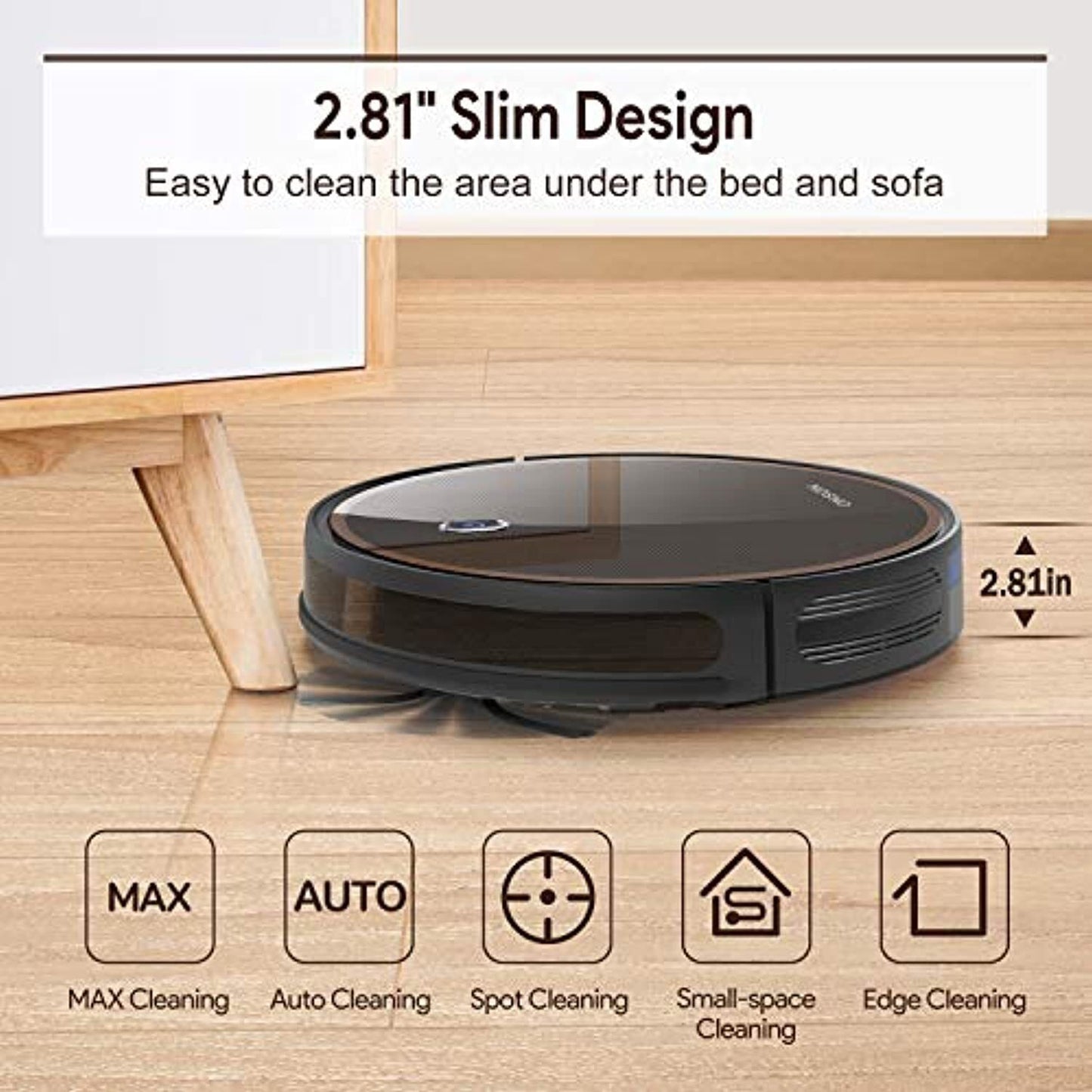 Robot Vacuum, ONSON 2000Pa Robotic Vacuum Cleaner (Slim) Max