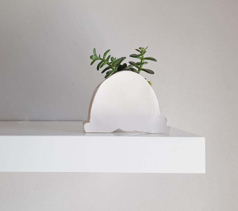 Small Rainbow planter. Happy ceramic planter