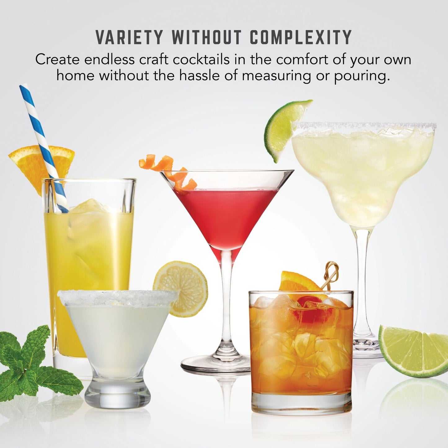 Bartesian Duet Premium Cocktail Machine for the Home Bar, 2 Glass Spirit Bottles