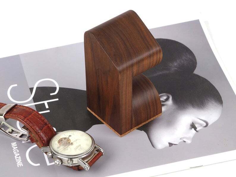 Walnut Solid Wood Watch Display Stand
