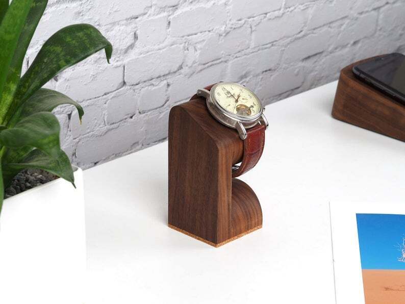 Walnut Solid Wood Watch Display Stand