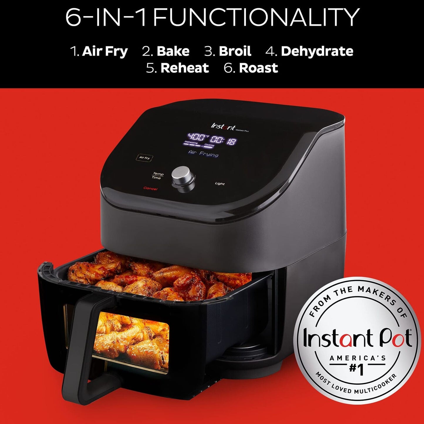 The Instant Vortex Plus 6-Quart Air Fryer Ove