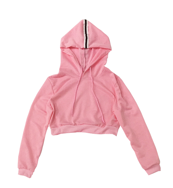 Cotton Sportswear Suit Short Hooded Sweatshirt and Straight Pants