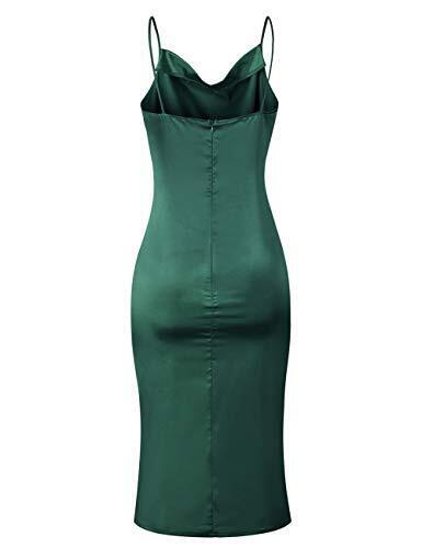 xxxiticat Women's Sleeveless Spaghetti Strap Satin Dress Cocktail Beach Evening