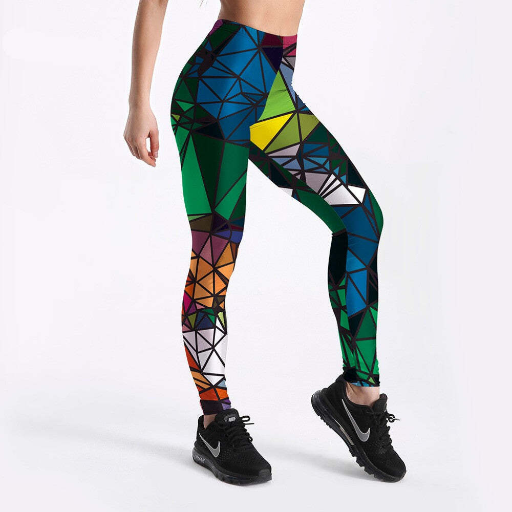 Women's Diamond Color Stitching Leggings