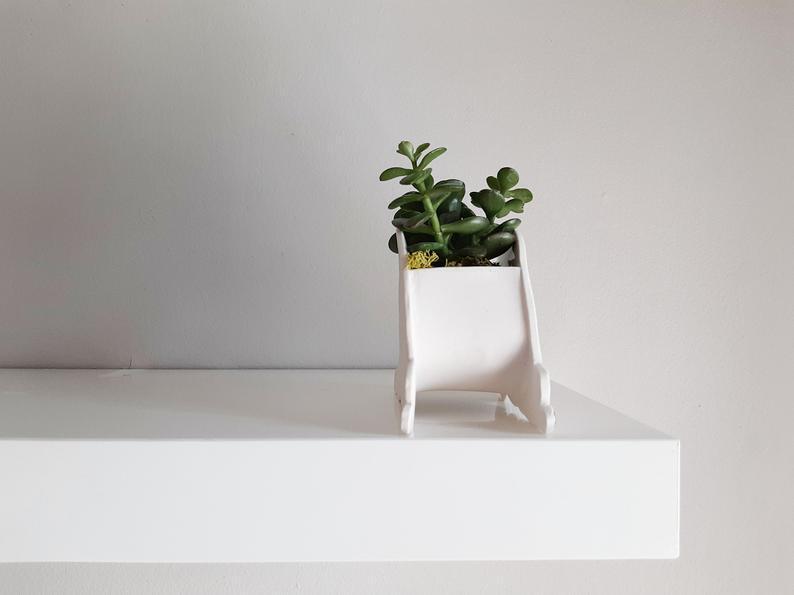 Small Rainbow planter. Happy ceramic planter