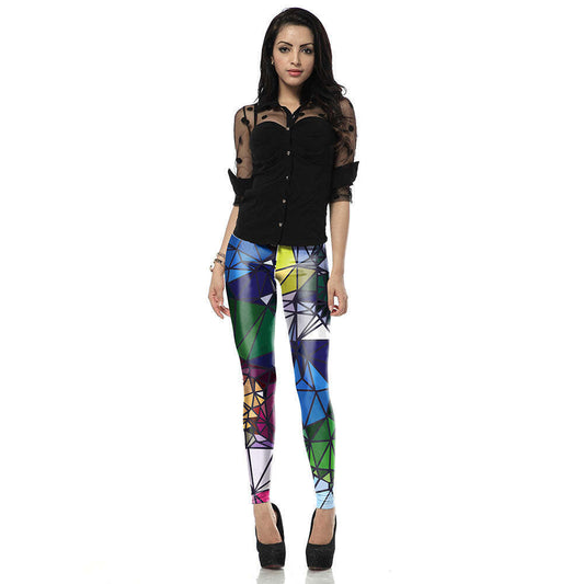 Women's Diamond Color Stitching Leggings