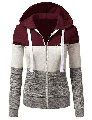 Colorblock Hooded Pullover Sweatshirt