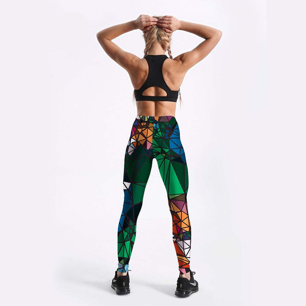Women's Diamond Color Stitching Leggings