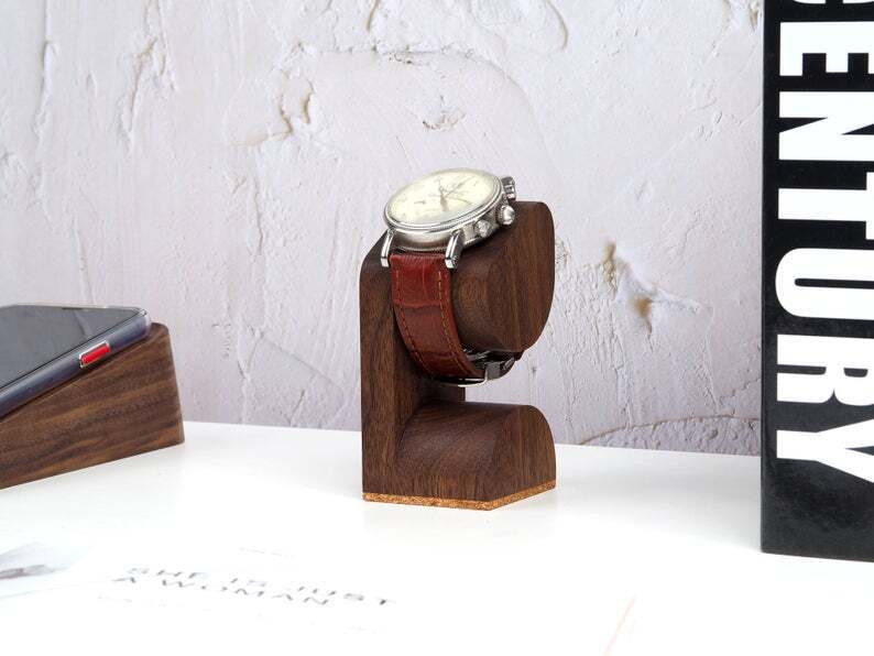 Walnut Solid Wood Watch Display Stand