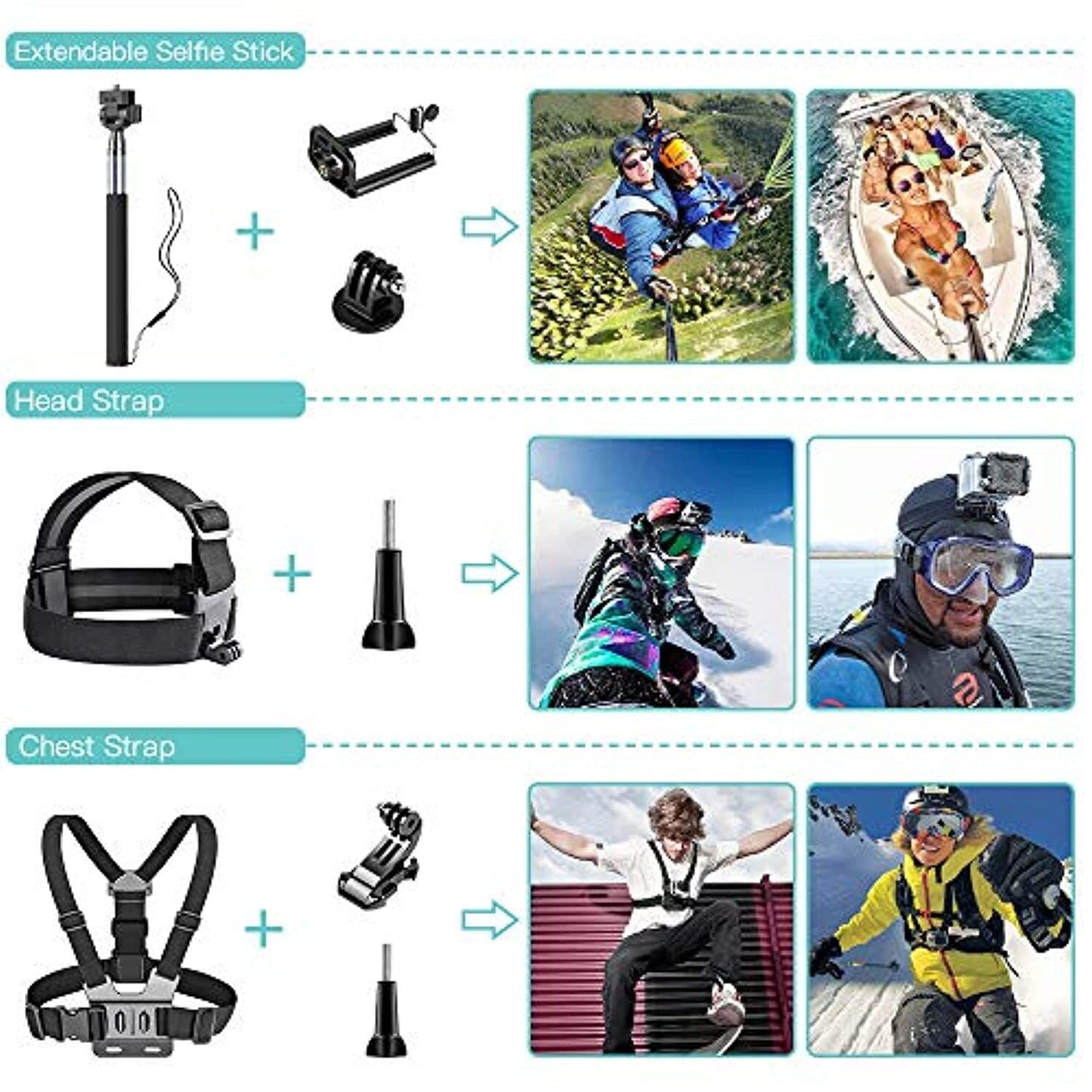 SmilePowo 42-in-1 Accessories Kit for GoPro Hero8 7