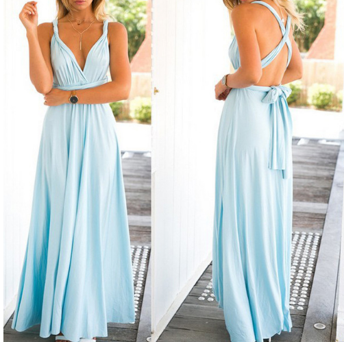 Sexy Women Bandage Convertible Boho Maxi Dress