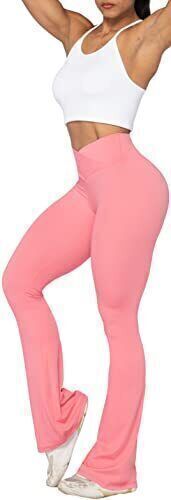 Sunzel Flare Leggings, Crossover Yoga Pants for Women with Tummy Control, High-W