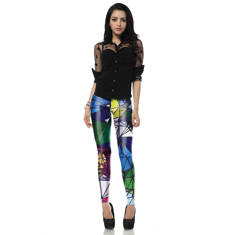 Women's Diamond Color Stitching Leggings