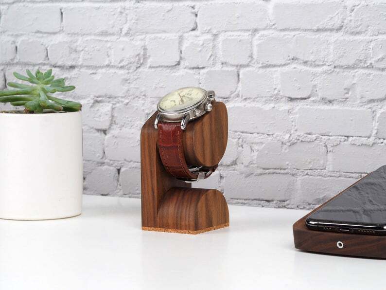 Walnut Solid Wood Watch Display Stand