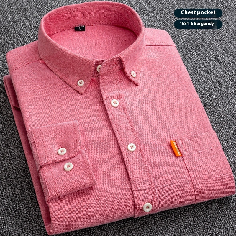 Pure Cotton Washed Oxford Woven Shirts Men