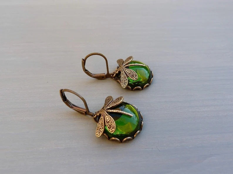 Fashion Jewelry Women's Earrings Hanging Vintage Dragonfly Pendant Earring