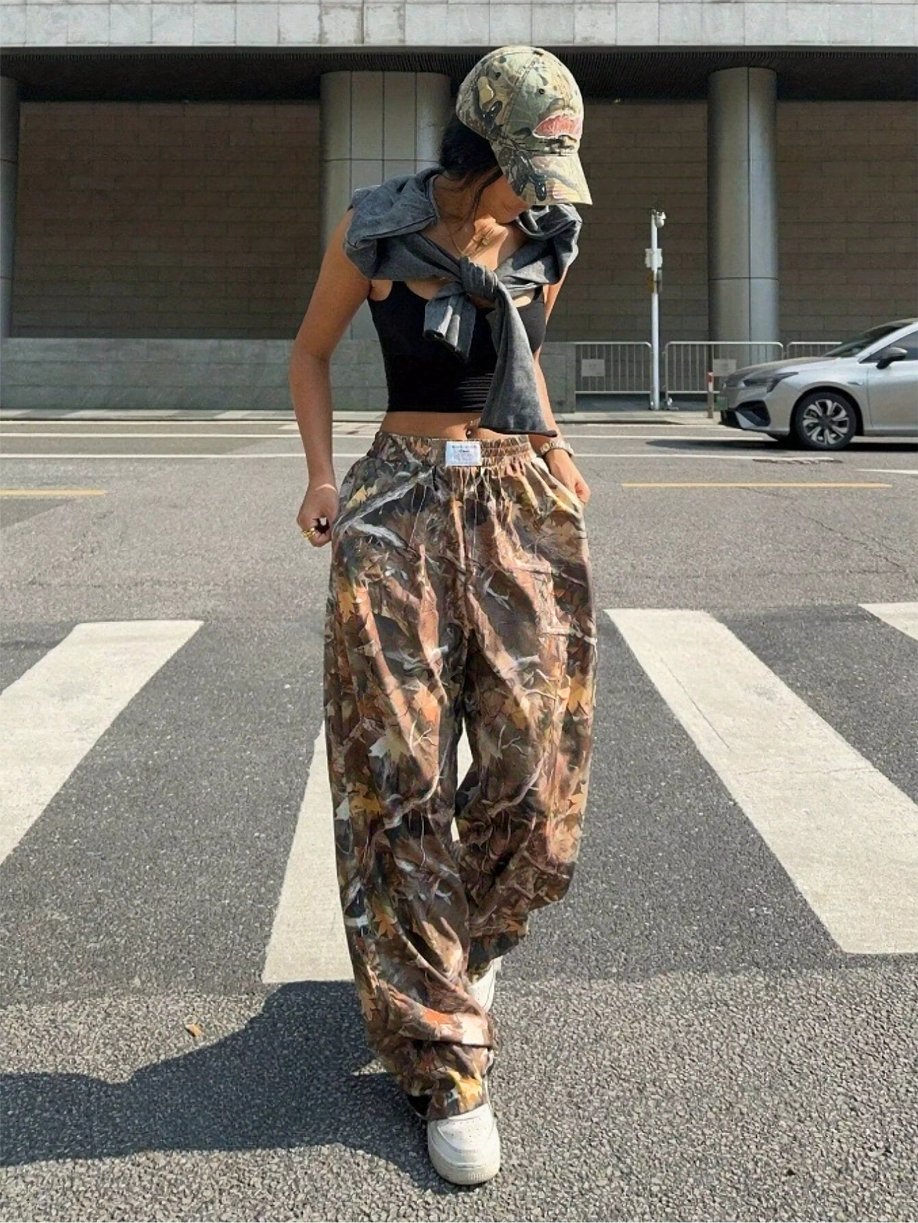 Slimming Casual Pants Hip Hop Retro Street Multi-pocket Camouflage Cargo Pants