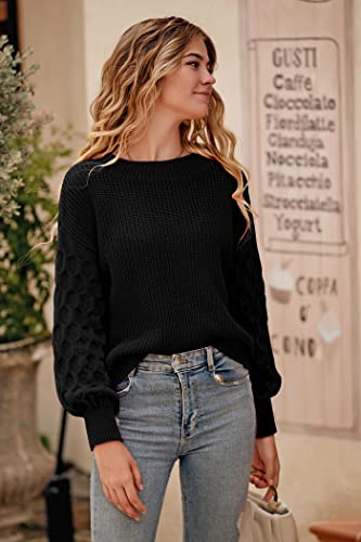 PRETTYGARDEN Women's 2023 Winter Pullover Sweater Casual Long Sleeve Crewneck Loose Chunky Knit Jumper Tops Blouse