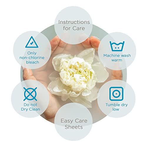 Welhome Soft Finish 100% Cotton Percale Sheet | 4 Piece Set | Full Size | White |