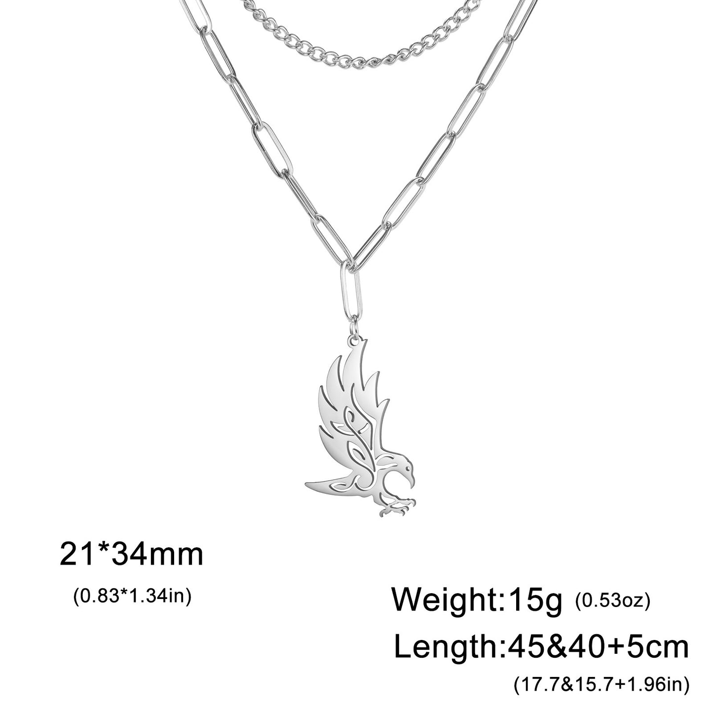 Crow Pendant Welding Chain Stainless Steel Men's And Women's Necklaces
