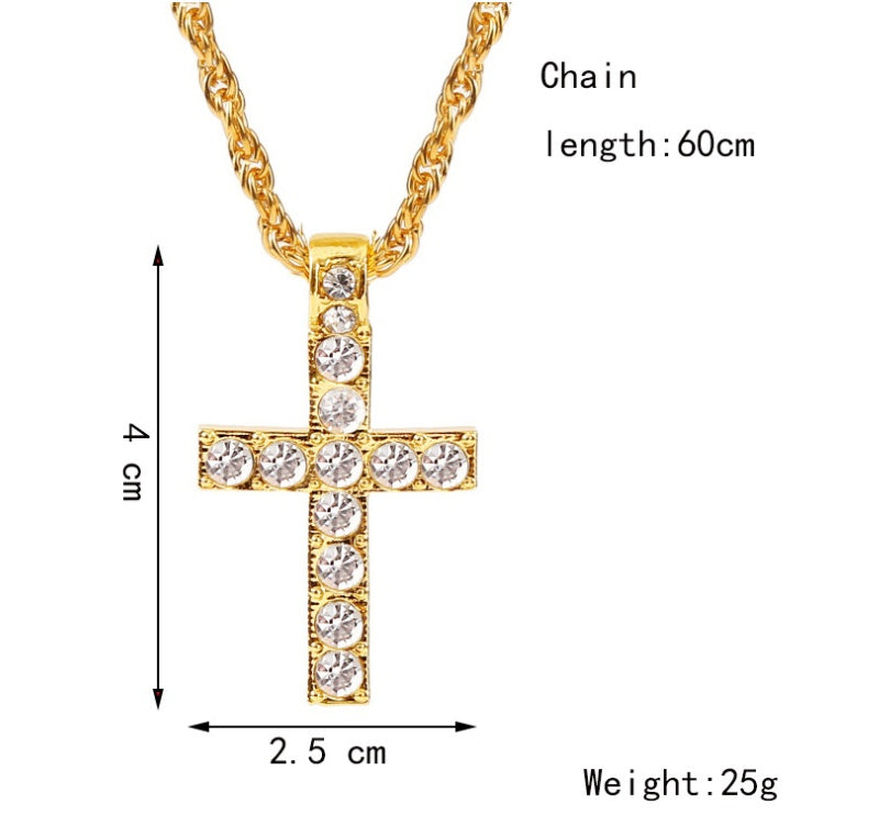 Cross Pendant Necklaces For Women Men Punk Hiphop