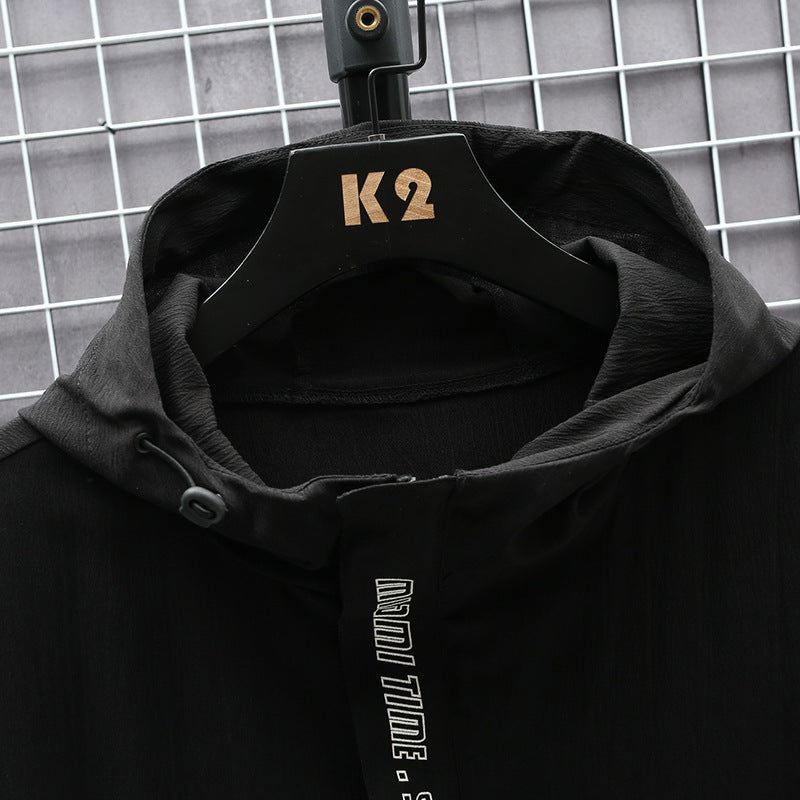 Fashion Men's Sports Hooded Short Sleeve T-shirt