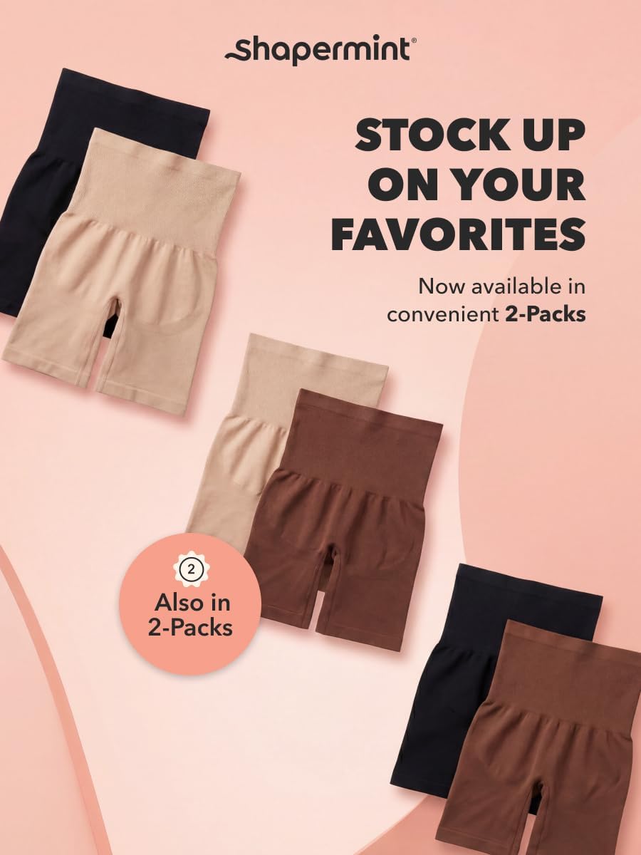 SHAPERMINT Shapewear for Women - High-Waisted Shapewear Tummy Control Shorts, Thigh Slimmer, Underwear for Women