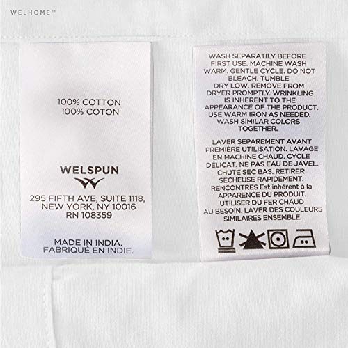 Welhome Soft Finish 100% Cotton Percale Sheet | 4 Piece Set | Full Size | White |